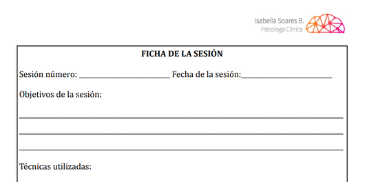 Modelo de ficha para registro de sesiones