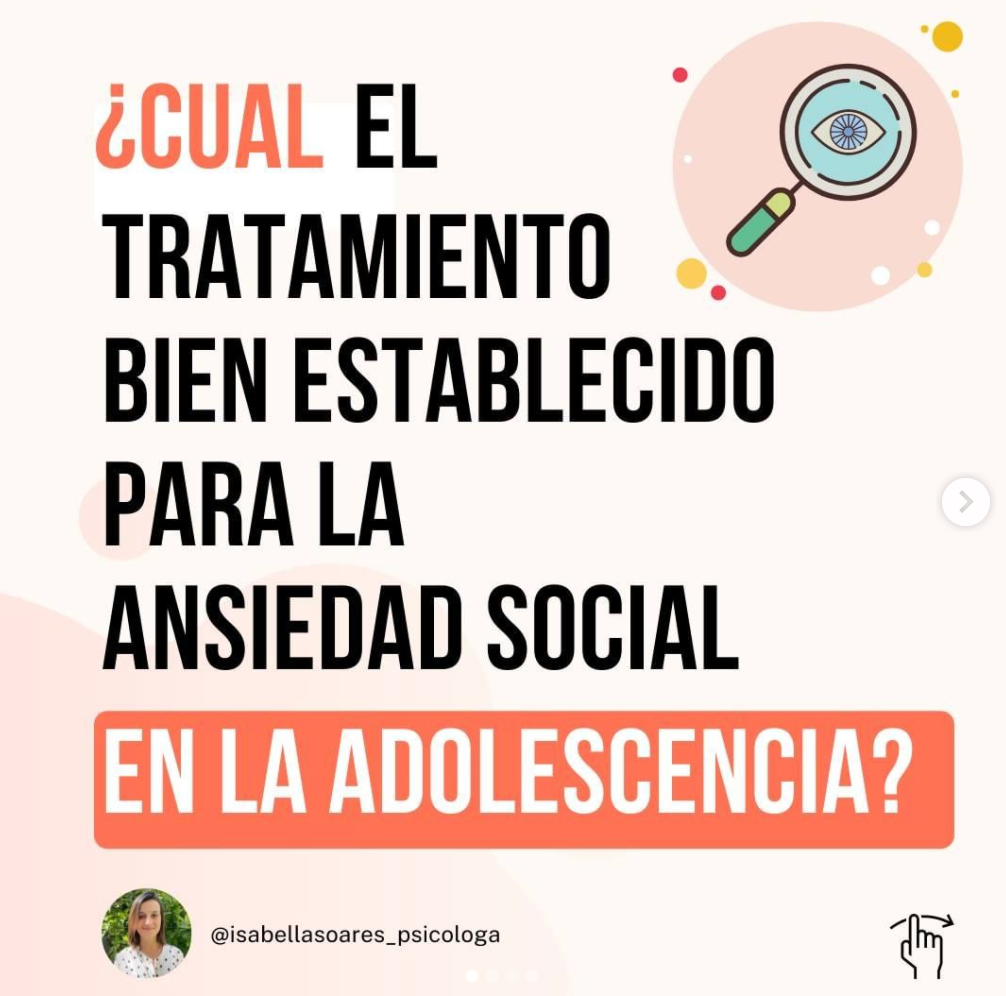 ¿Cuál es el tratamiento bien establecido para la ansiedad social en la adolescencia?